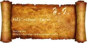 Hörcher Imre névjegykártya